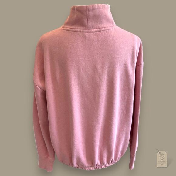 Tommy Hilfiger Pink Mock Neck Drawstring Sweatshirt Women’s M - Picture 5 of 9